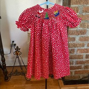 Be Mine Smocked Infant Girls Christmas Dress size 12 months